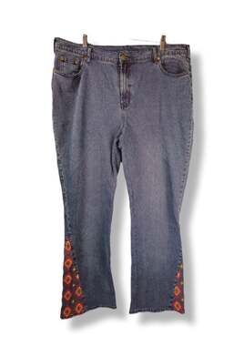 DG2 Diane Gilman Size 18W Southwestern Embroidered Flare Leg Jeans